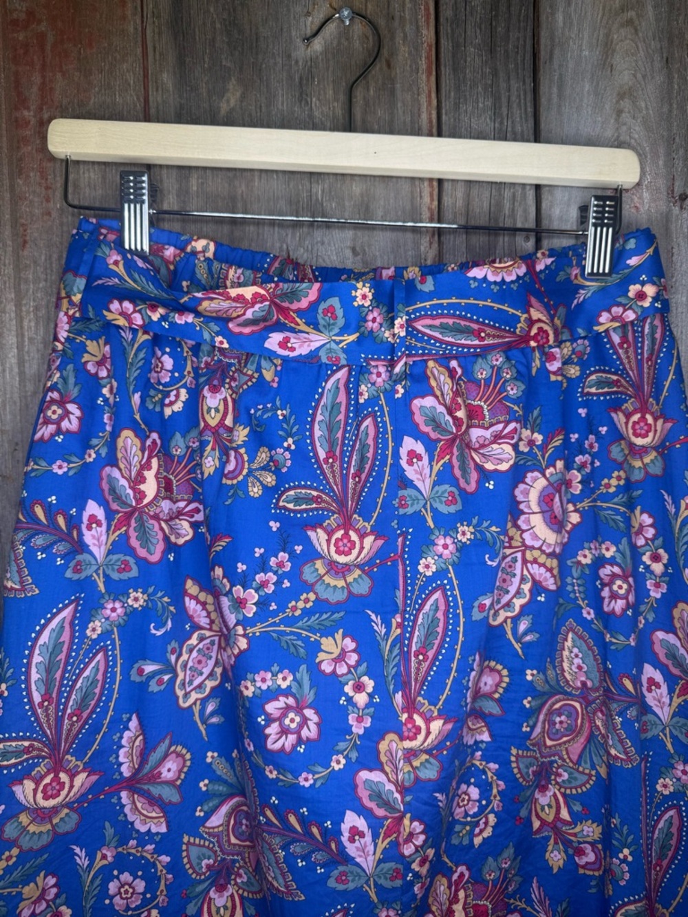 J. Crew Liberty of London Floral Belle Blue Tie-Waist Tiered Midi Skirt size 6 - Picture 7 of 11